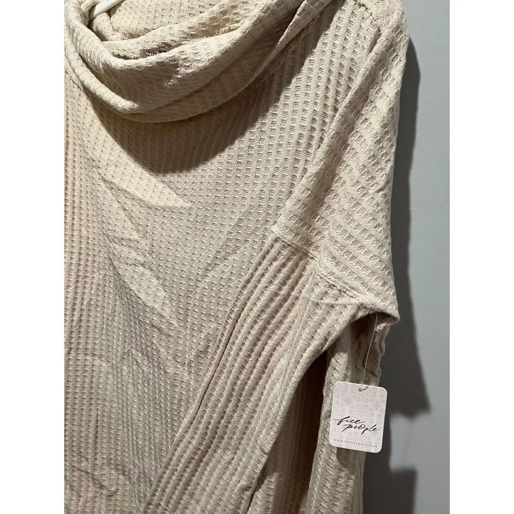 Free People Womens S Long Stone Cold Split Back Long Sleeve MSRP $88‎ 100%Cotton